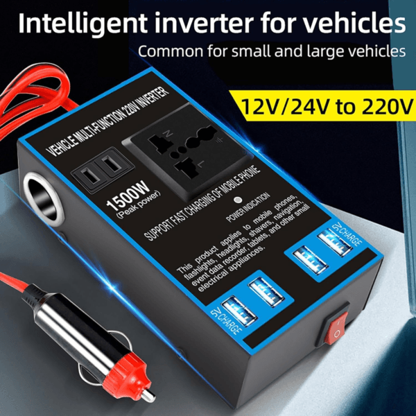 Inversor Voltaje Auto 1500w 12V a 110V