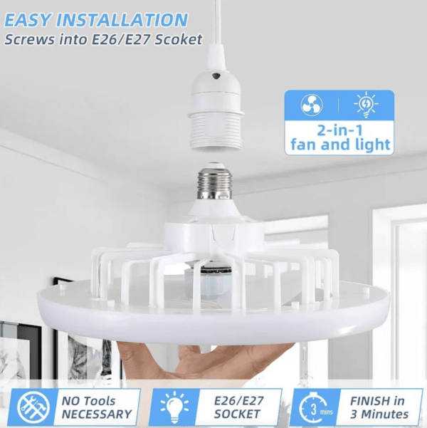 AMPOLLETA LED CON VENTILADOR DE TECHO - Imagen 4